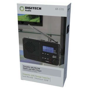 RADIO AM/FM/SW MP3 PLYR RECH USB ALARM