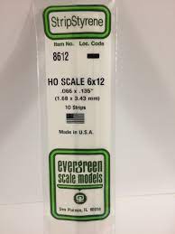 Evergreen Scale Models #8612 1.68x3.43mm bar 10 strips