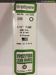 Evergreen Scale Models #228 6.3mm tube 3 pieces