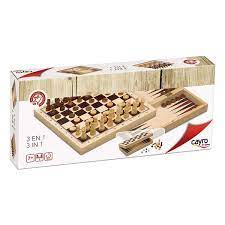 3 IN 1 Games Wooden Board by Cayro