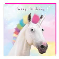 Birthday Card  Unicorn