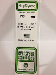 Evergreen Scale Models # 135 .75x2.5mm 10 strips