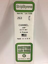 Evergreen Scale Models #263 2.5mm channel 4 pieces