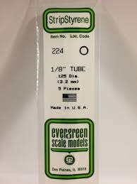 Evergreen Scale Models # 224 3.2mm tube 5 pieces