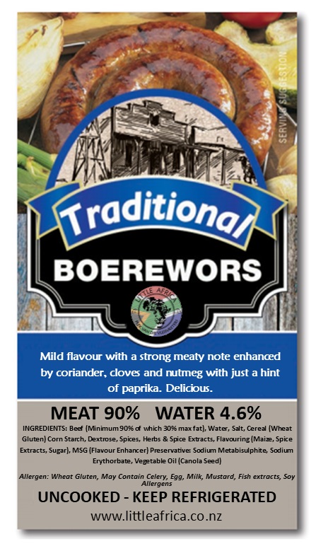 Boerewors - Traditional (Packets of approximately 800g)