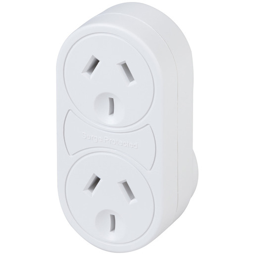 SURGE PROTECTOR MAINS DBL-OUTLET WHT