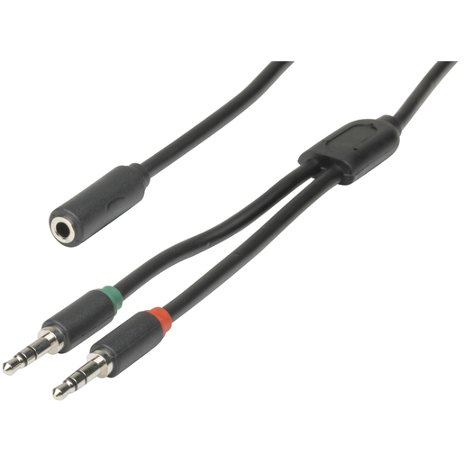 LEAD AUDIO SKT 3.5MM 4POLE - 2 PLG 250MM