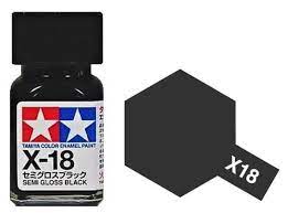 Tamiya Enamel Paint Semi Gloss Black  X-18