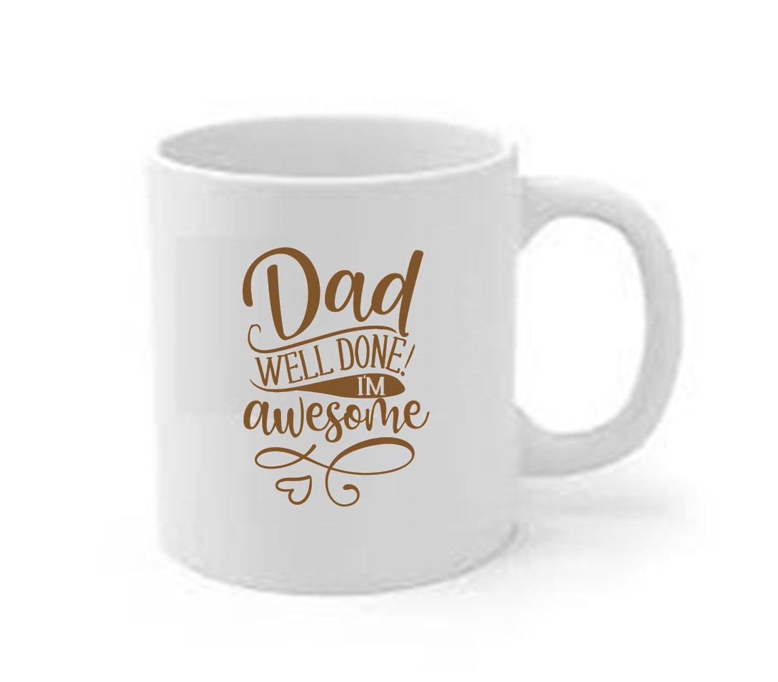 Little Africa Fathers Day Mug - Dad, well done I'm Awesome