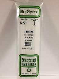 Evergreen Scale Models #277 6.3mm I beam 3 pieces