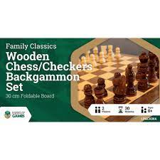 Family Classics Wooden Chess/ Checkers Backgammon Set