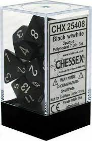 Polyhedral Dice Set Black/White  CHX25408