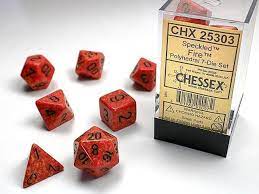 Polyhedral Dice Speckled Fire CHX25303