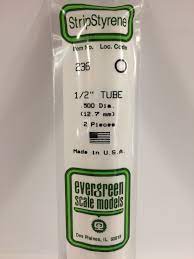 Evergreen Scale Models #236 12.7mm tube 2 pieces