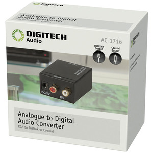 CNVTR AUD ANLG-DIG L+R RCA-COAX/TOS 5VDC