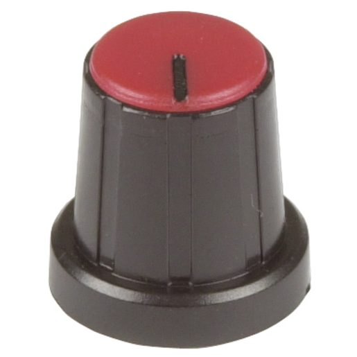 KNOB PLAST PUSH ON 1/4IN SHAFT CAP RED