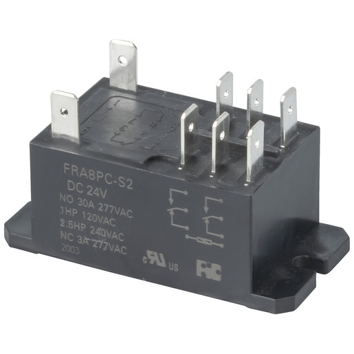 RELAY PNL MNT 24VDC 30A@250VAC DPDT