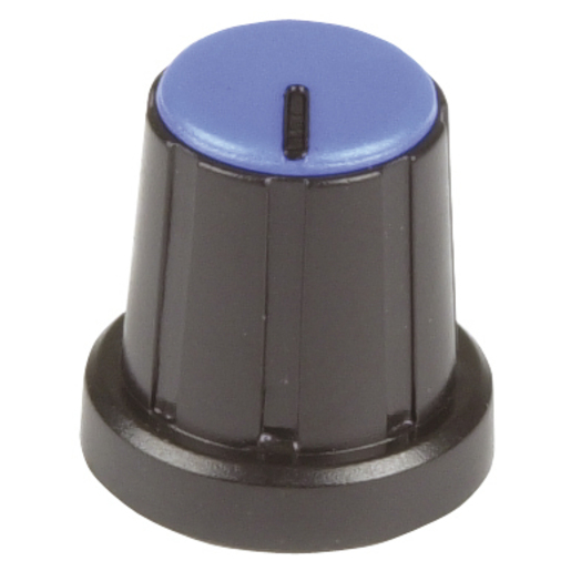 KNOB PLAST PUSH ON 1/4IN SHAFT CAP BLU