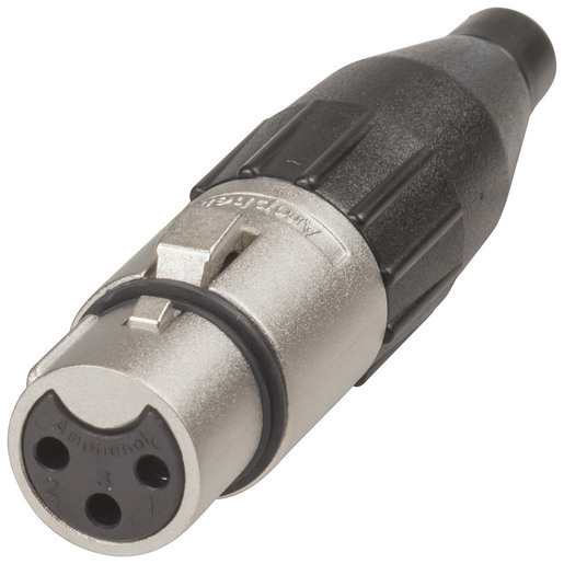 SKT LINE XLR/3P SLV/BLK AMPHENOL