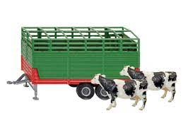 SIKU 1:32 Stock Trailer with Two Cows