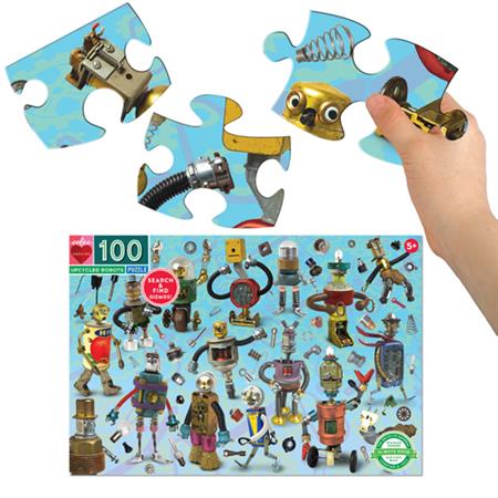 eeBoo 100 pc Upcycled Robbots Puzzle