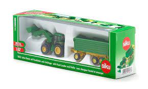 SIKU 1:87 John Deere with F/Loader & Trailer