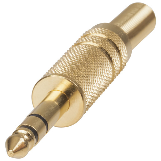 PLG LINE 6.5MM STEREO MTL GLD W/SPRING