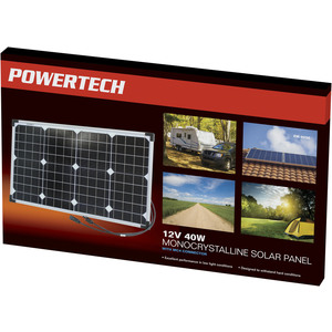 SOLAR PNL 12V 40W MONO PWRTECH 664X408MM