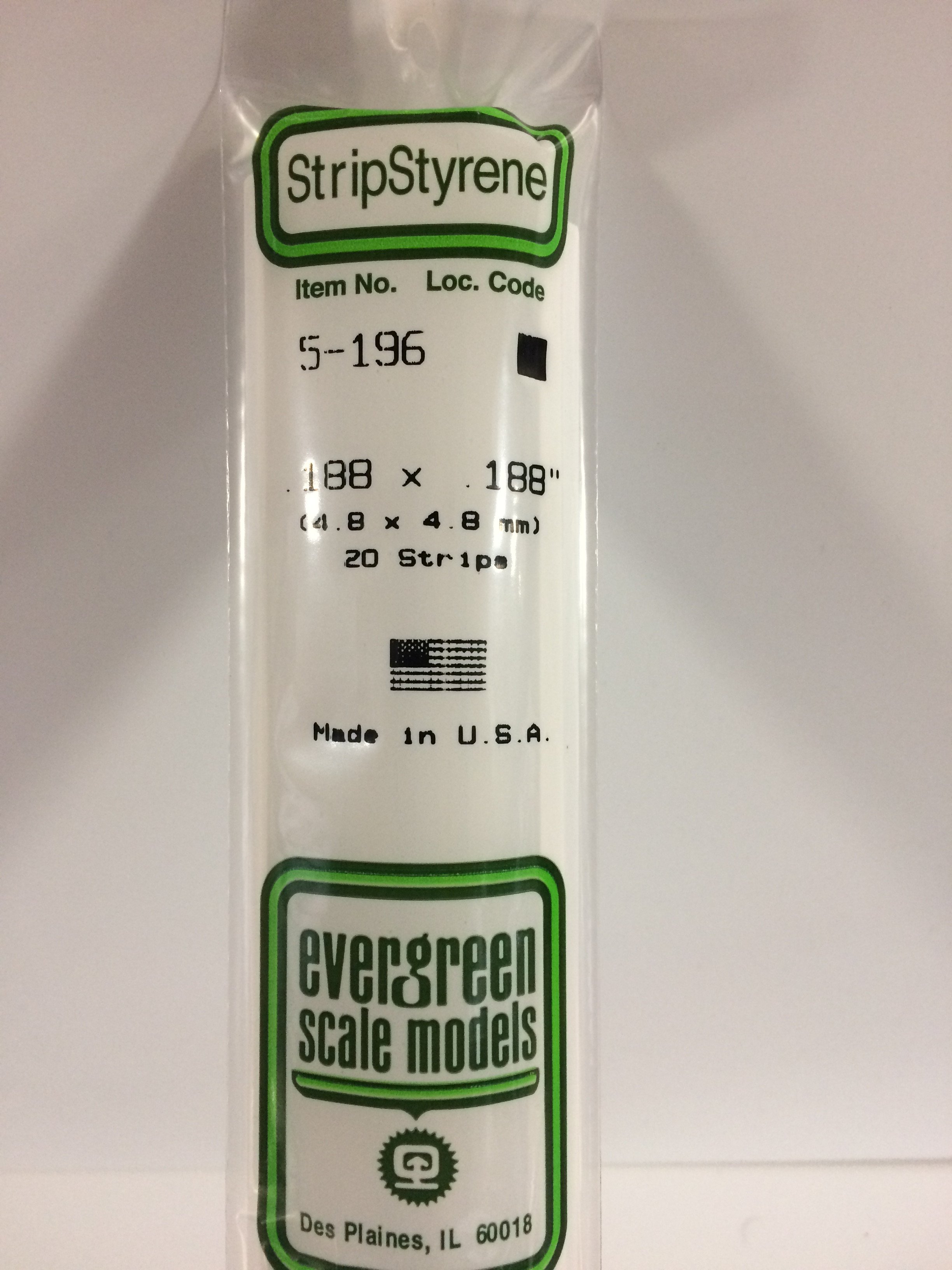 Evergreen Scale Models #196 4.8mm x 4.8mm square