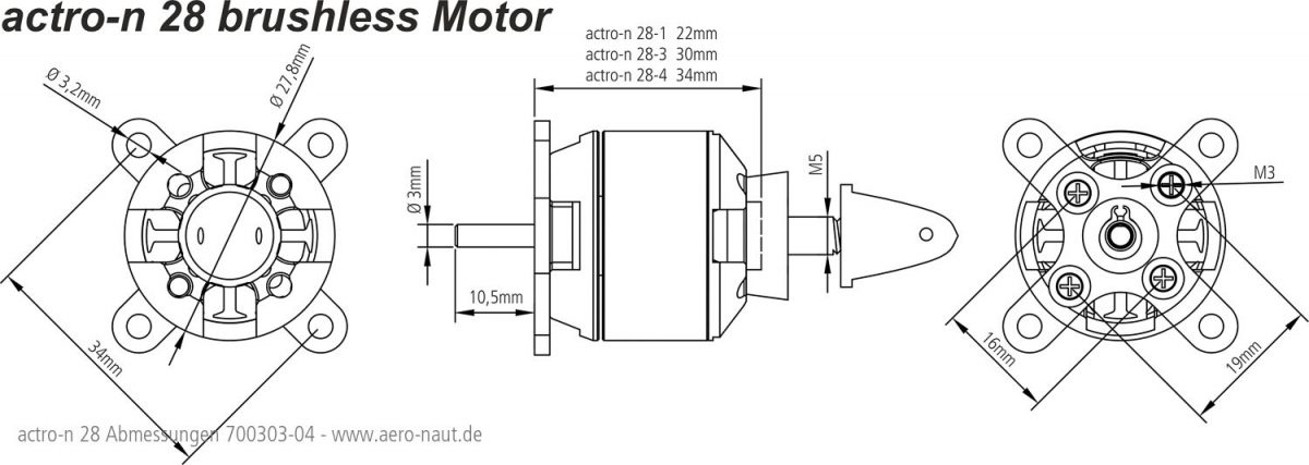 Aero-Naut Actro-N brushless motor 28-3-1300 7003/03