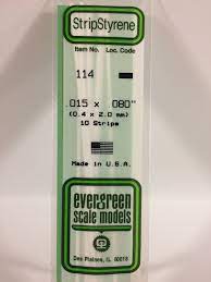 Evergreen Plastic Models #114 .4x2.0mm 10 strips