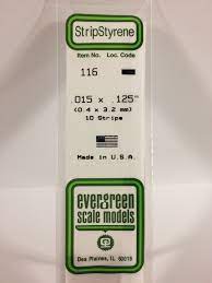 Evergreen Plastic Models #116 .38x3.2mm 10 strips