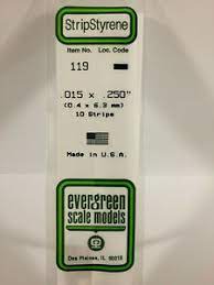 Evergreen Plastic Models #119 .38x6.3mm 10 strips