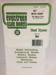 Evergreen Scale Models #4527 Metal siding 1.5mm spacing, 1.0mm thick 1 sheet