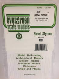 Evergreen Scale Models #4528 Metal siding 2.0mm spacing, 1.0mm thick 1 sheet