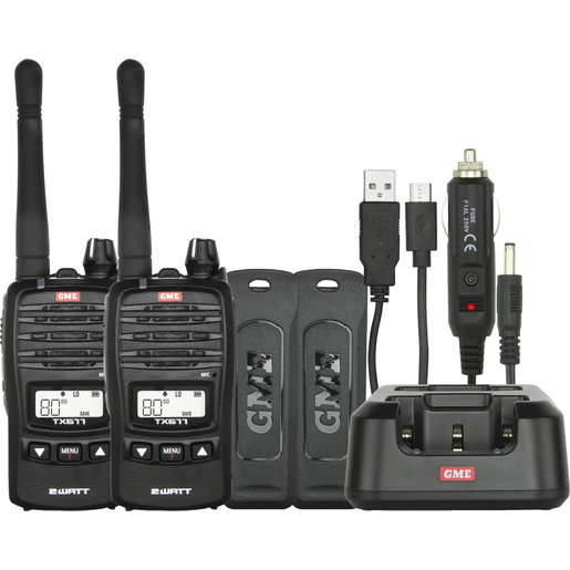 GME 2W TX677 TWIN PACK UHF RADIO