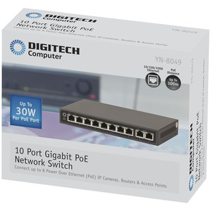 HUB SWITCH POE 10PORT 120W GIGABIT W/PSU