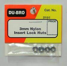 Du Bro 3mm Nylon Insert Lock Nuts # 2101