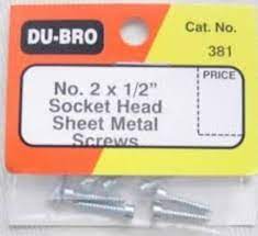 Du-Bro Socket Head Sheet Metal Screws # 381