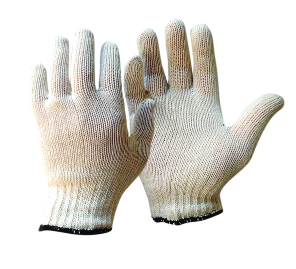 Polycotton Knit Gloves - Size L  - 12 pack