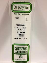 Evergreen Polystyrene #268 Channel 3 pcs