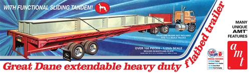 AMT 1:25 Great Dane extendable heavy duty flatbed trailer