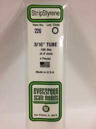 Evergreen Scale Models #226 4.8mm tube 4 pieces