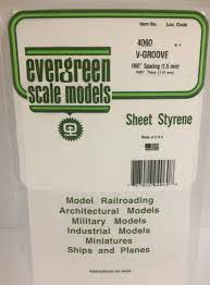 Evergreen - Sheet Styrene V Groove  #4060