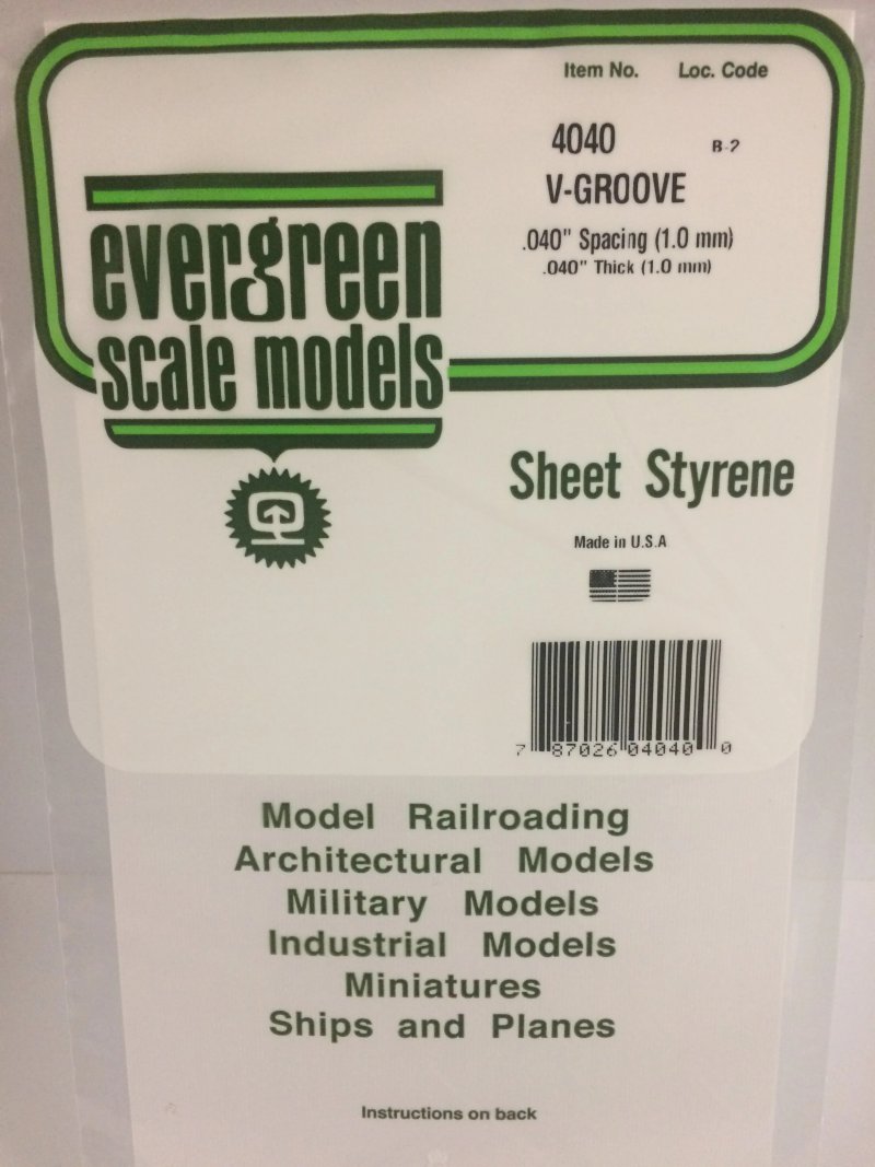 Evergreen Scale Models #4040 V-Groove
