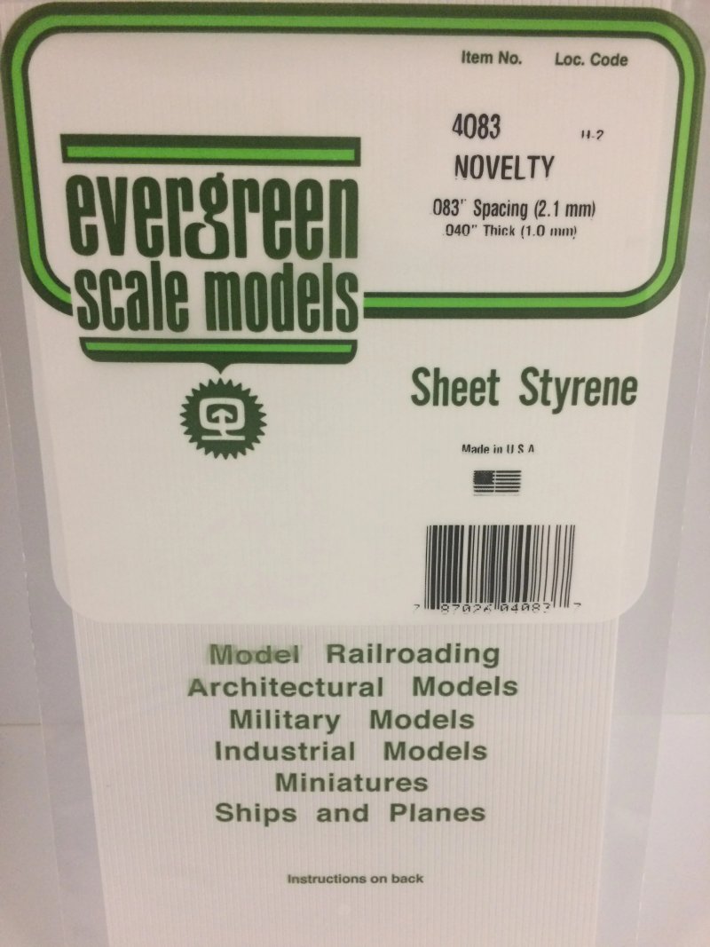 Evergreen Scale Models #4083 Novelty Side .040TH .083SP