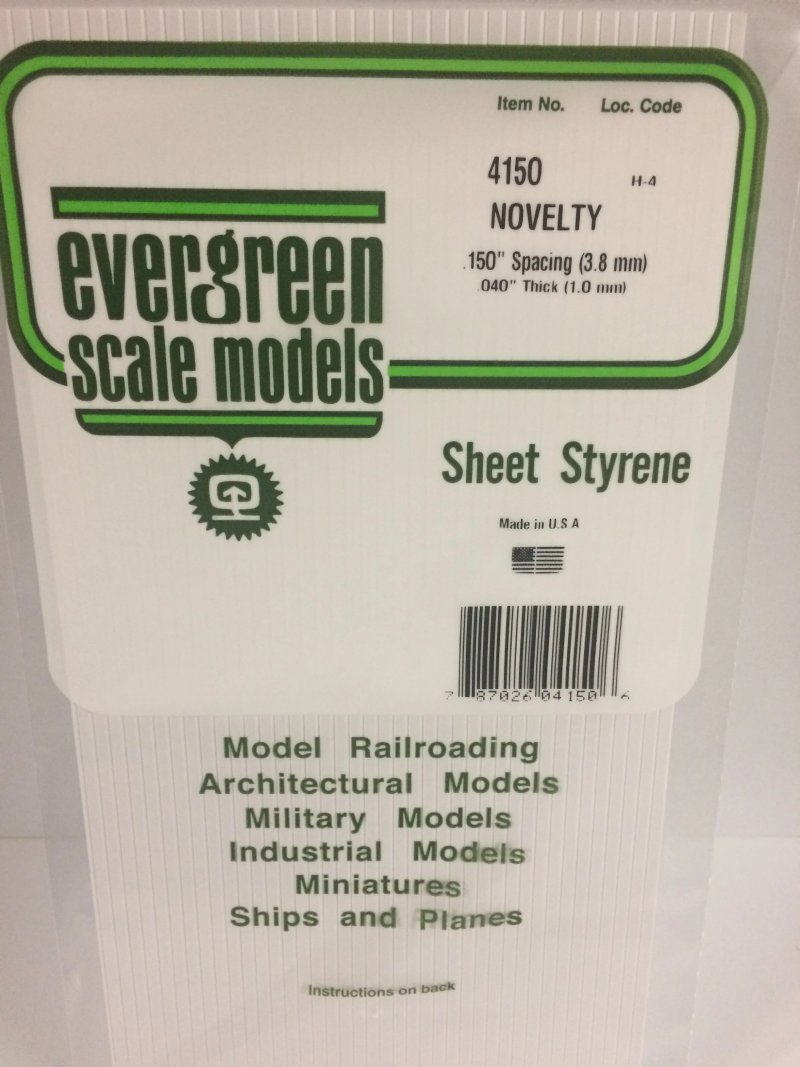 Evergreen Scale Models Sheet Styrene Novelty #4150
