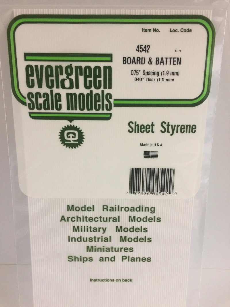 Evergreen Scale Models Board and Batten #4542