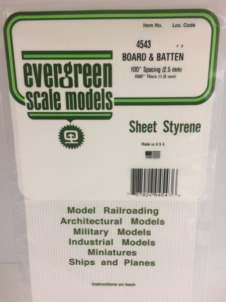 Evergreen Scale Models Board and Batten #4543