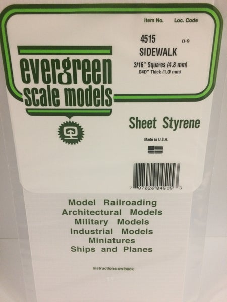 Evergreen Scale Models Sidewalk #4515
